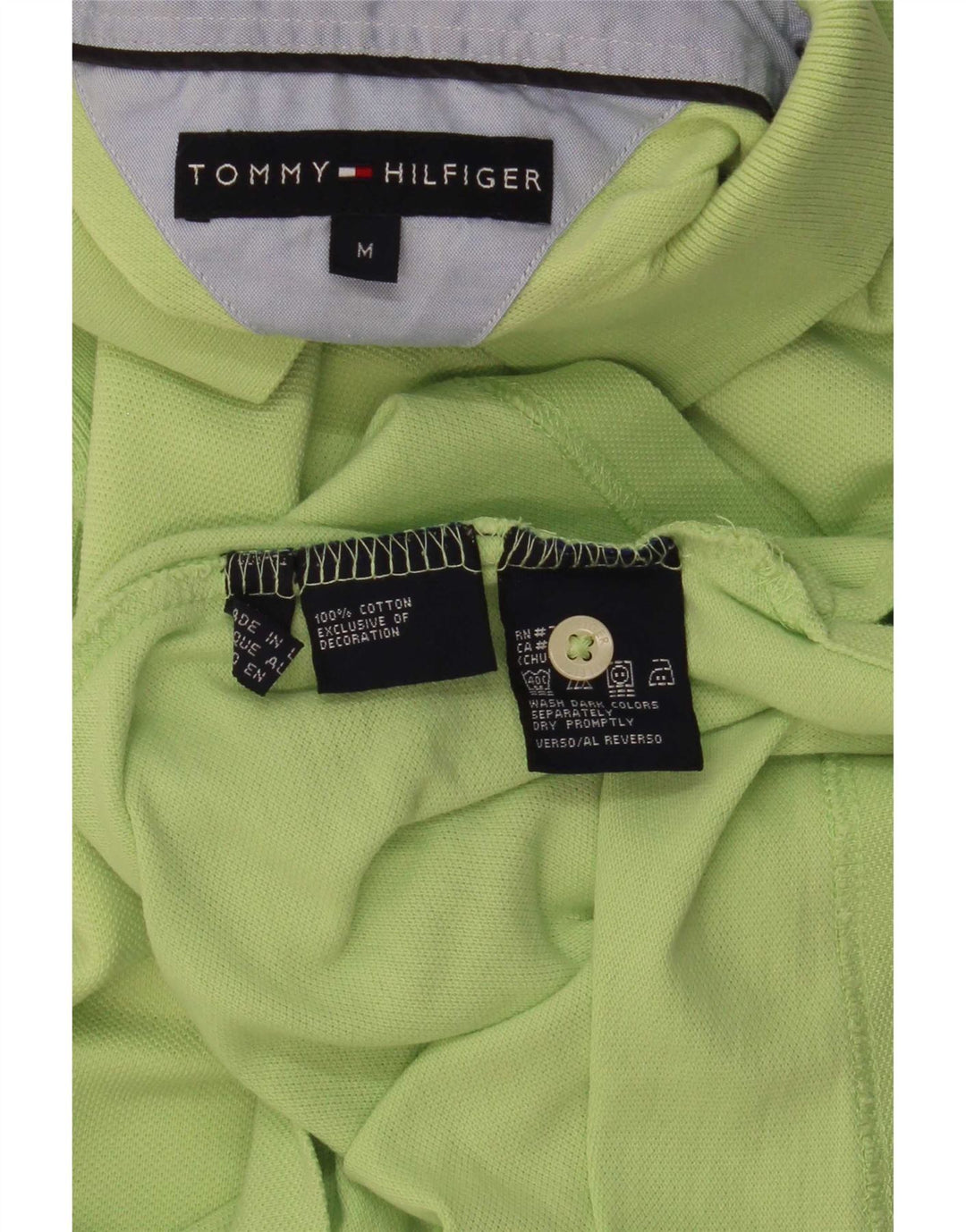 Camisa polo masculina Tommy Hilfiger algodão verde médio