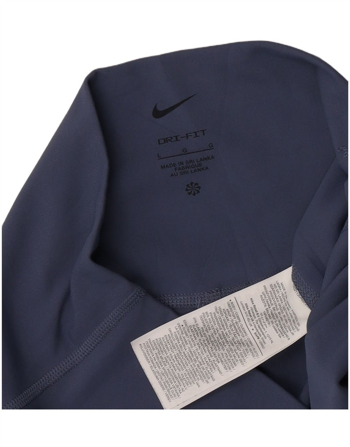 Leggings Nike Dri Fit Feminino UK 14 Grande Azul Marinho Poliéster