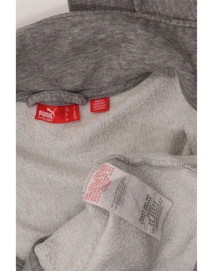 Puma Womens Tracksuit Top Jacket UK 10 Pequeno Algodão Cinza