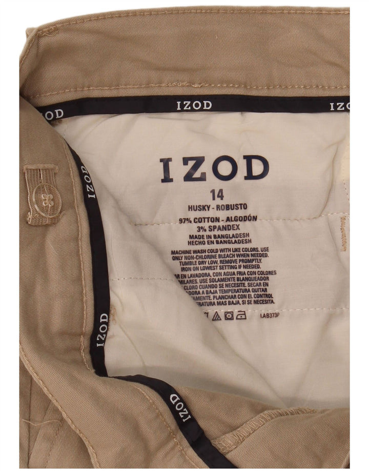 Izod Boys Husky 13-14 Anos W30 L26 Algodão Bege