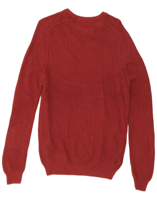 Zara Suéter masculino com gola canoa médio algodão Borgonha