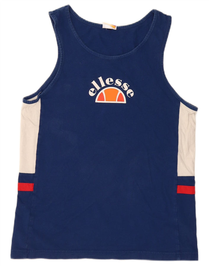 Colete feminino Ellesse com estampa gráfica UK 14 algodão colorblock azul médio