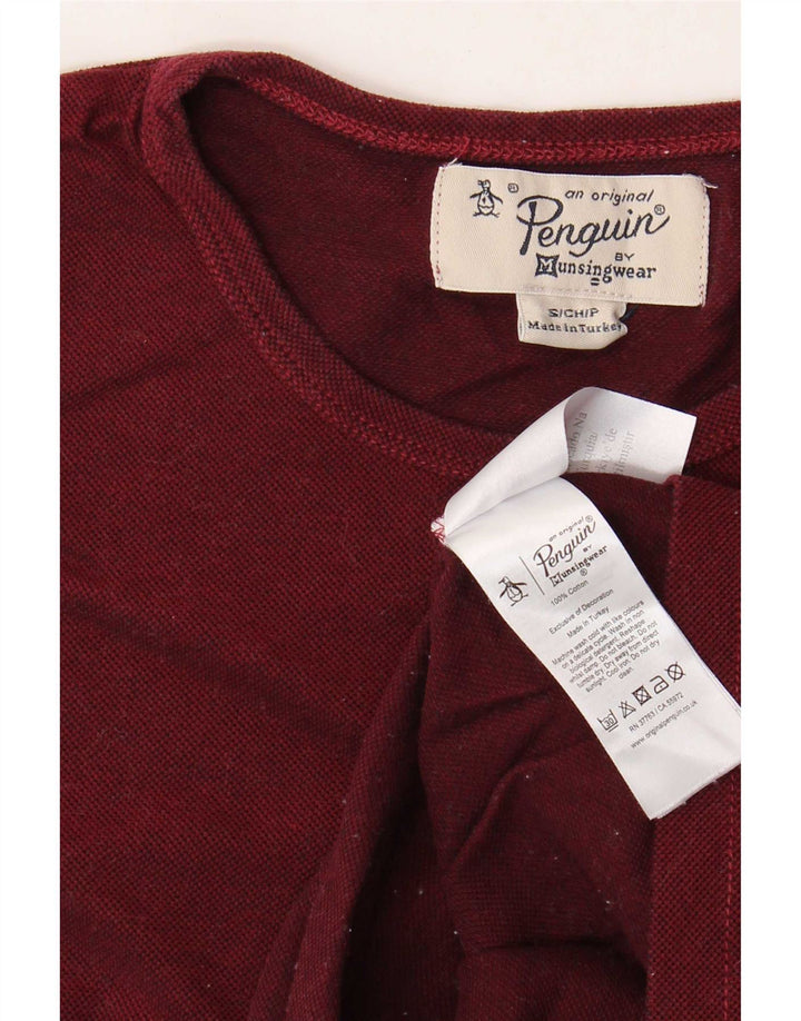 Camiseta masculina Penguin Top pequeno algodão Borgonha