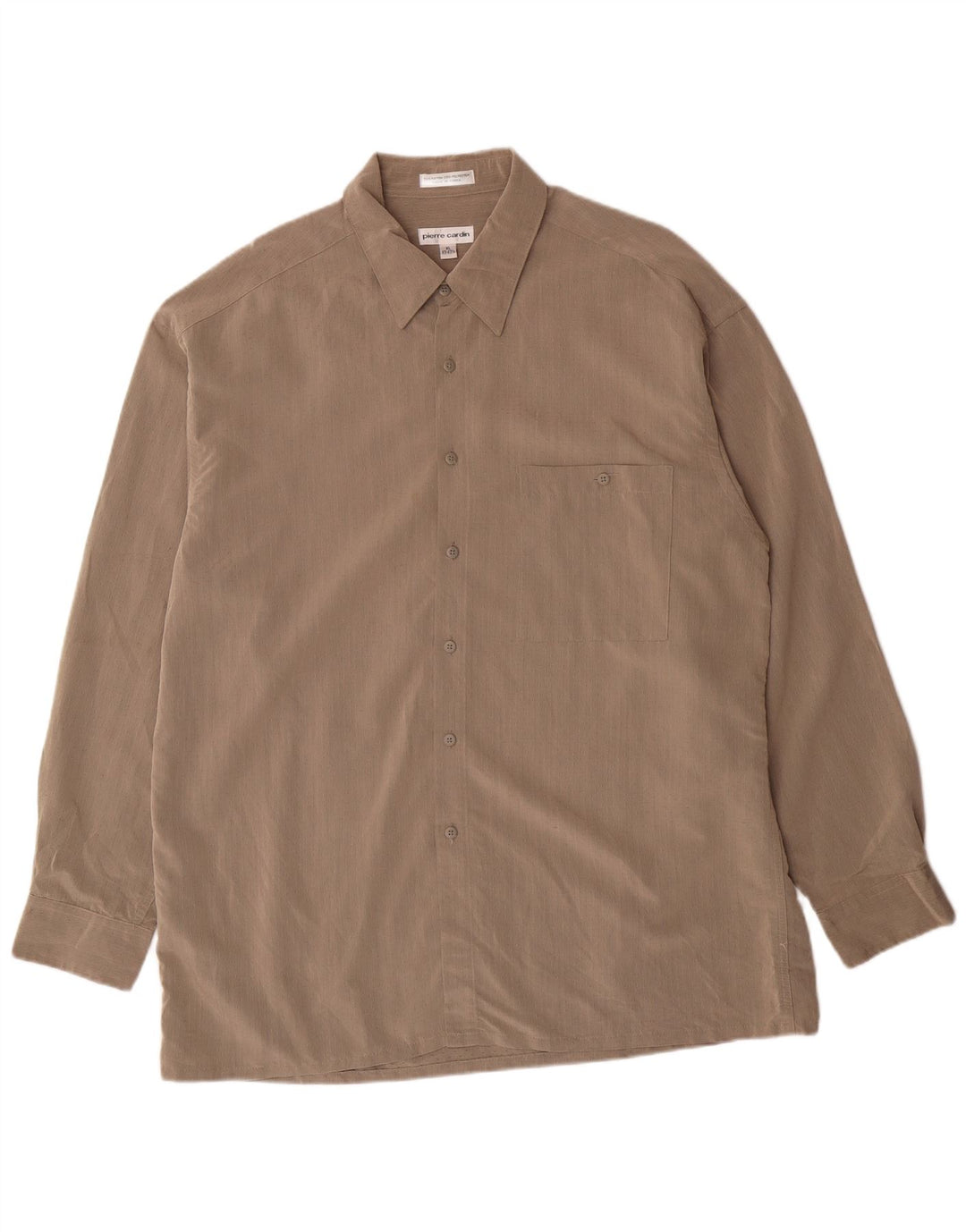 Camisa masculina Pierre Cardin tamanho 17 17 1/2 XL cinza manchado rayon