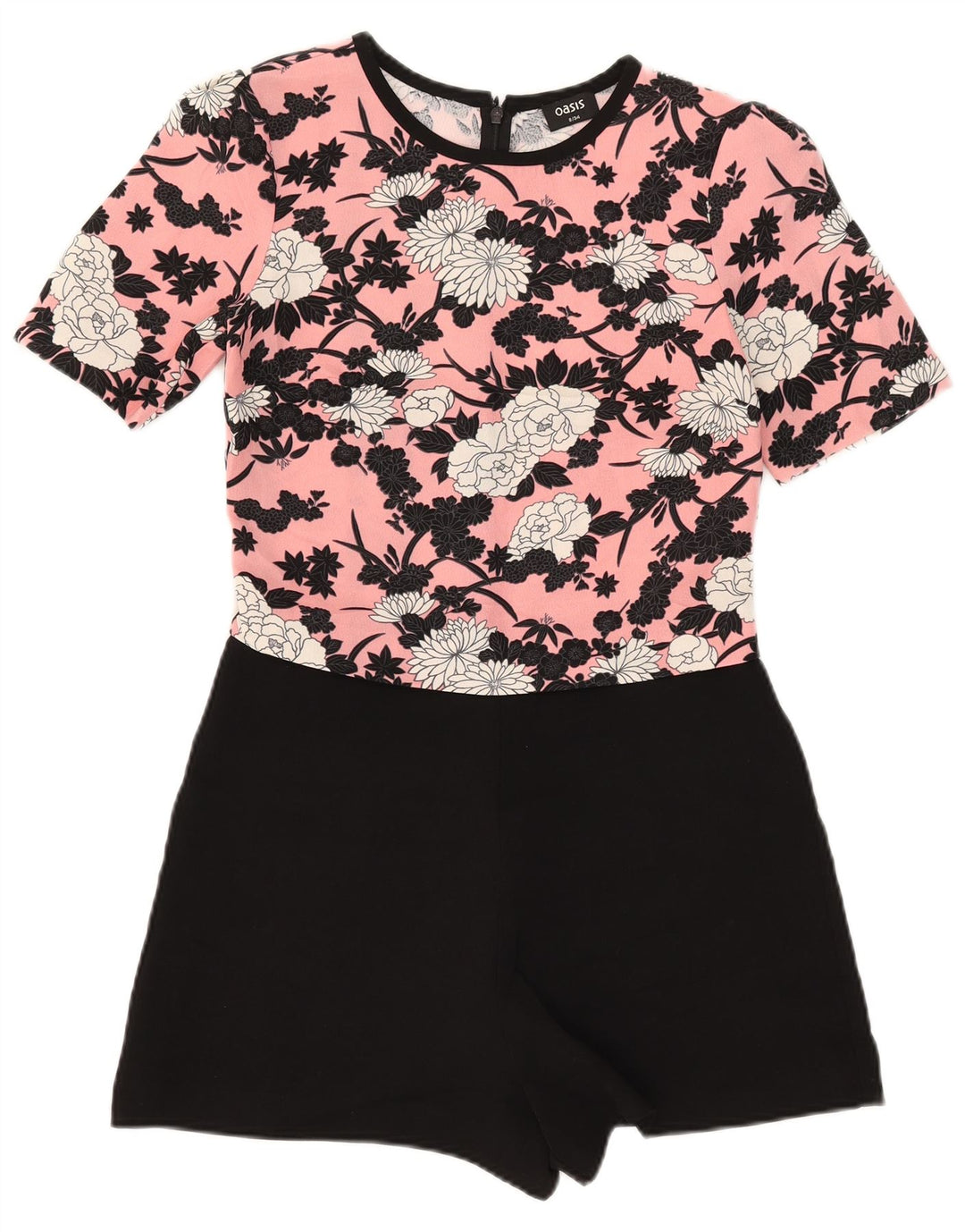 Macacão feminino Oasis de manga curta UK 8 pequeno rosa floral