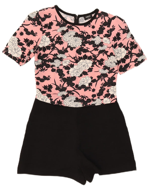 Macacão feminino Oasis de manga curta UK 8 pequeno rosa floral