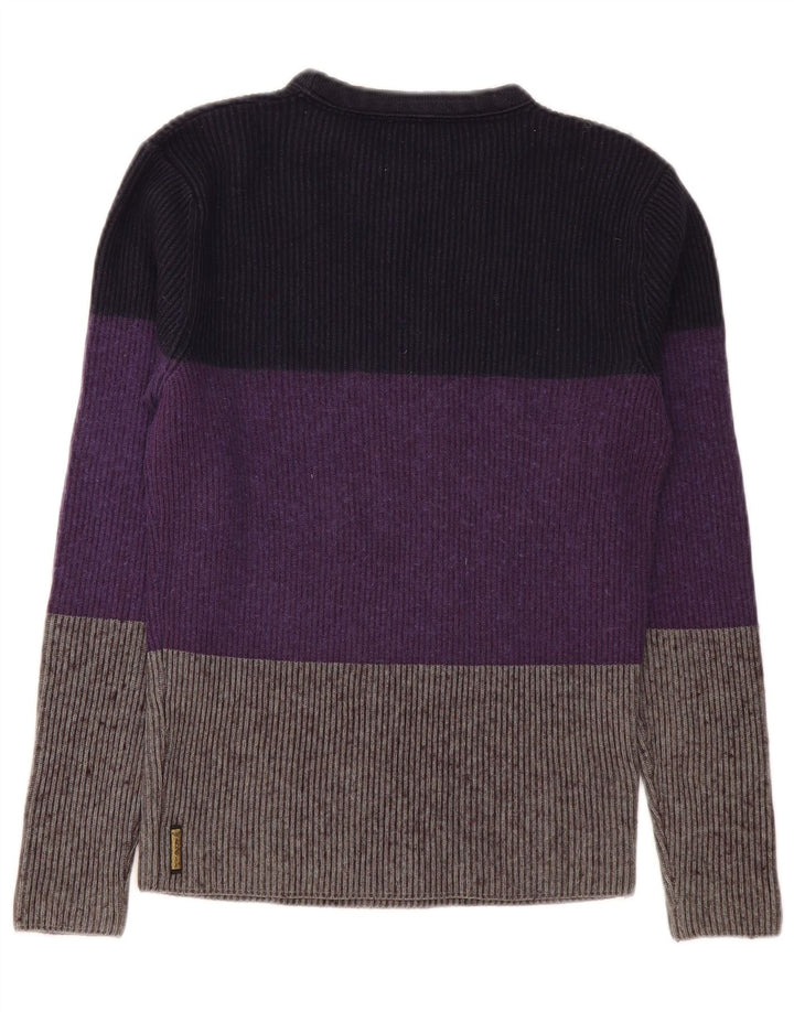 Suéter masculino Armani Jeans com gola redonda, pequeno bloco colorido multicolorido