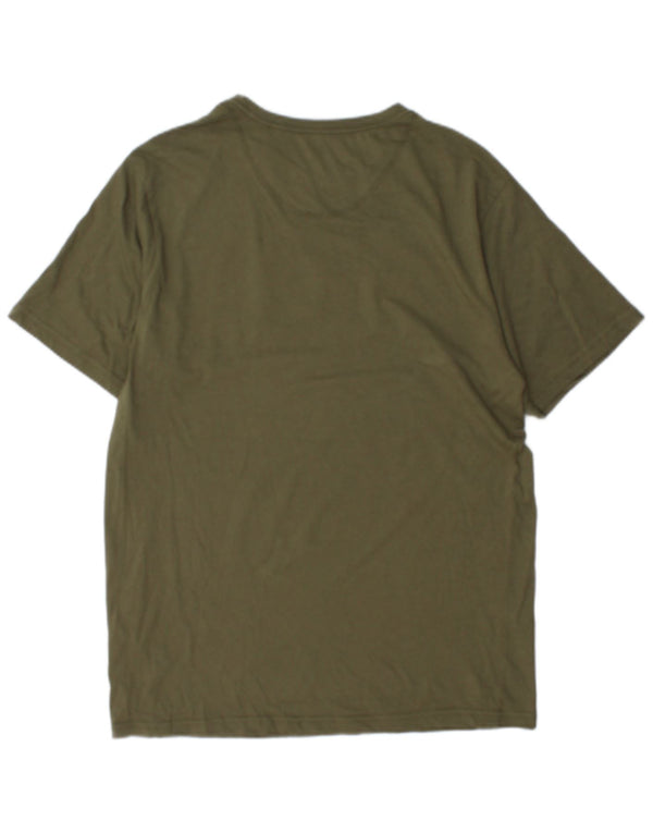 Camiseta masculina Ellesse com estampa gráfica grande de algodão cáqui