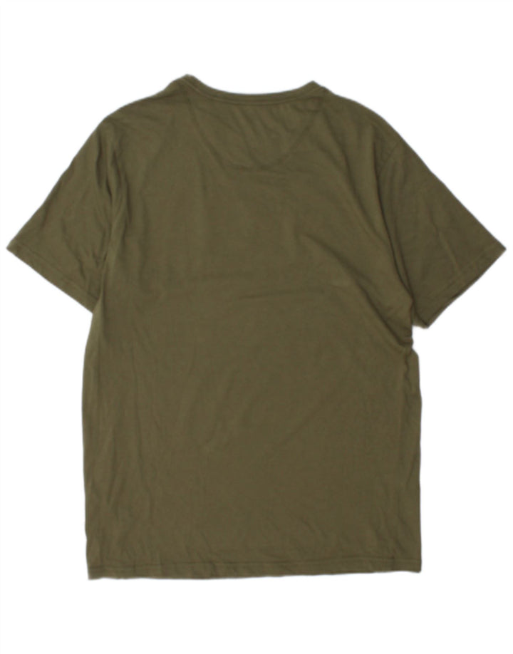 Camiseta masculina Ellesse com estampa gráfica grande de algodão cáqui