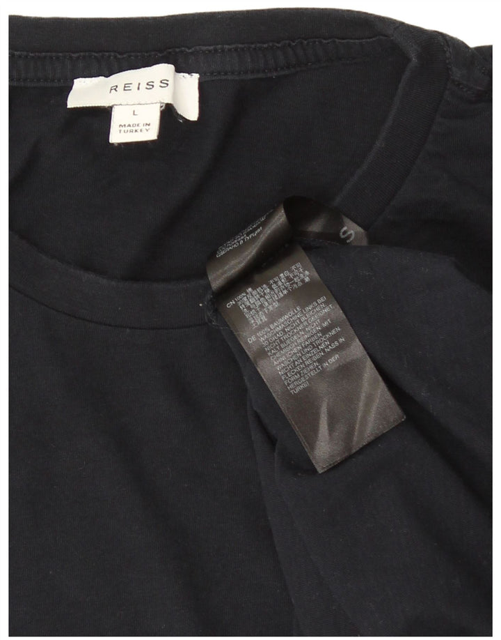 Camiseta masculina Reiss Top grande algodão azul marinho