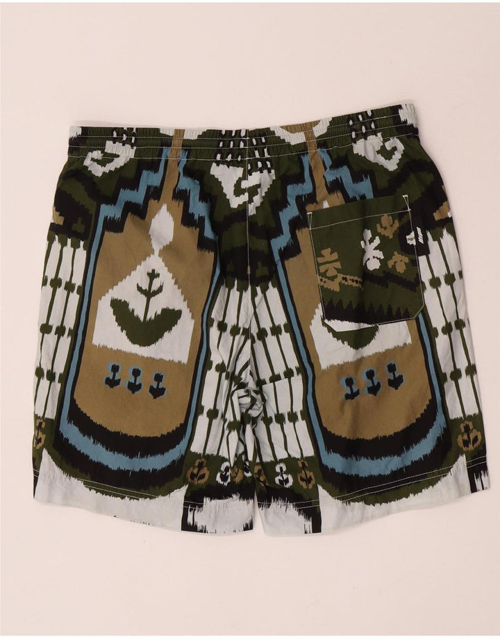Shorts de natação masculino MSGM IT 50 grandes retalhos de algodão multicolorido