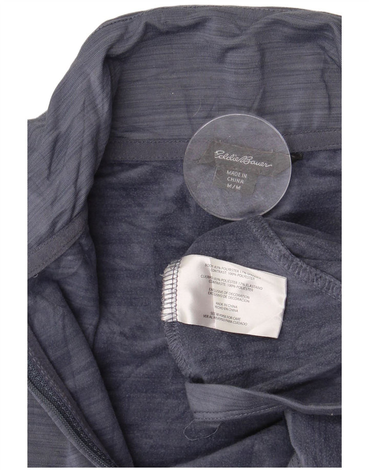 Eddie Bauer Top feminino com zíper e manga comprida Reino Unido 14 médio azul marinho