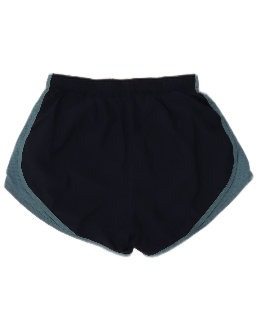 Shorts esportivos femininos Nike Dri Fit UK 8 pequenos azul marinho colorblock