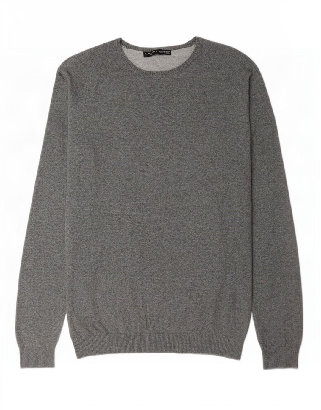 Zara Suéter masculino com gola redonda XL algodão cinza