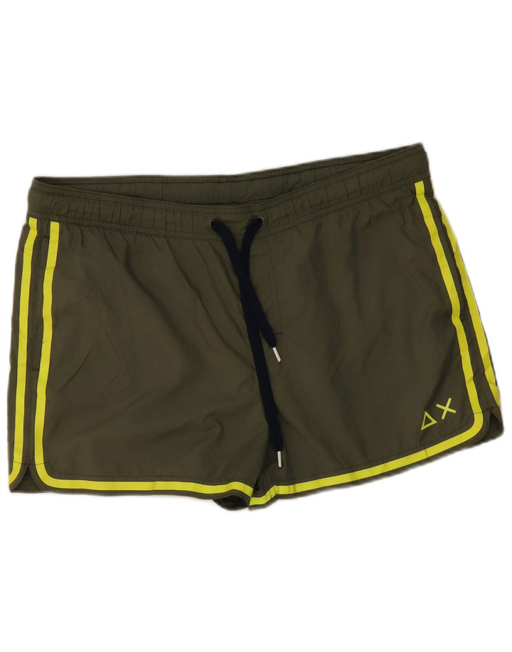 Shorts de natação masculino SUN68 grande poliéster cáqui