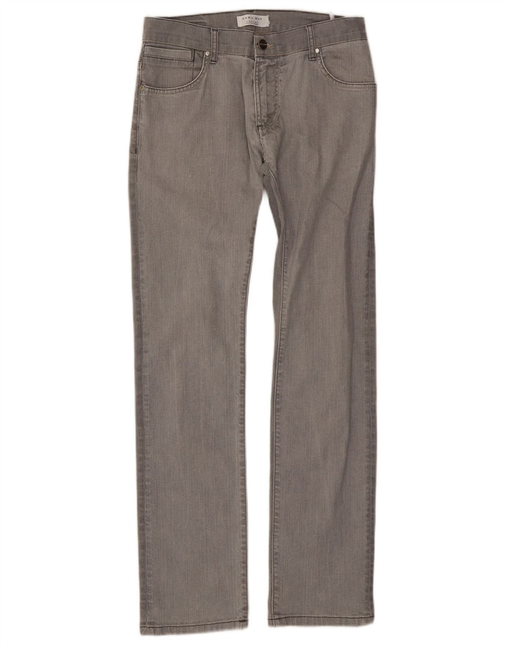 ZARA Mens Straight Jeans EU 40 Médio W31 L32 Algodão Cinza