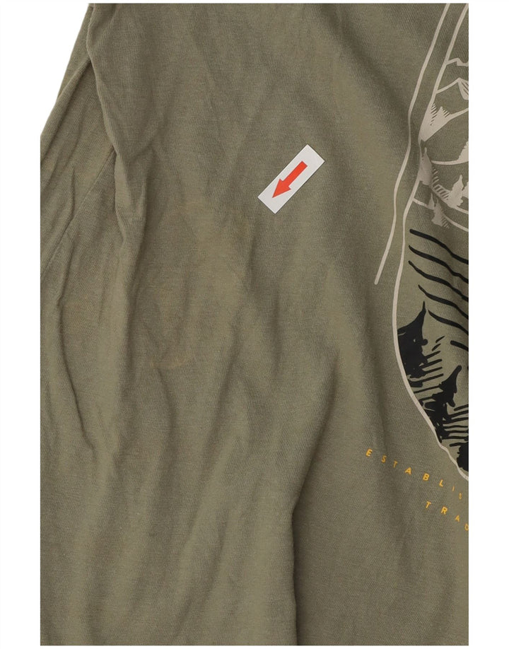 Camiseta gráfica masculina Hurley Top médio algodão verde