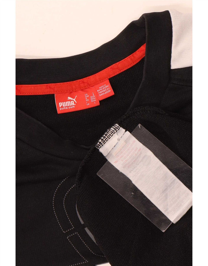 Puma moletom masculino gráfico jumper grande algodão colorblock preto