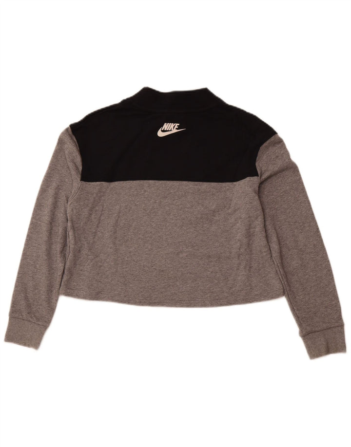 NIKE Meninas Crop Standard Fit Moletom Jumper 13-14 Anos XL Cinza