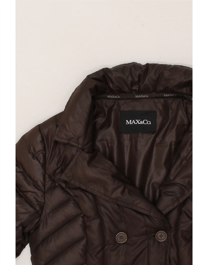 MAX & CO. Womens Padded Coat UK 12 Medium Brown Vintage Max & Co. and Second-Hand Max & Co. from Messina Hembry 