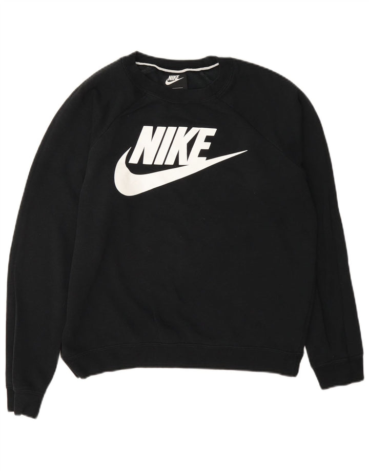 Nike feminino gráfico oversized moletom jumper reino unido 10 pequeno cinza algodão