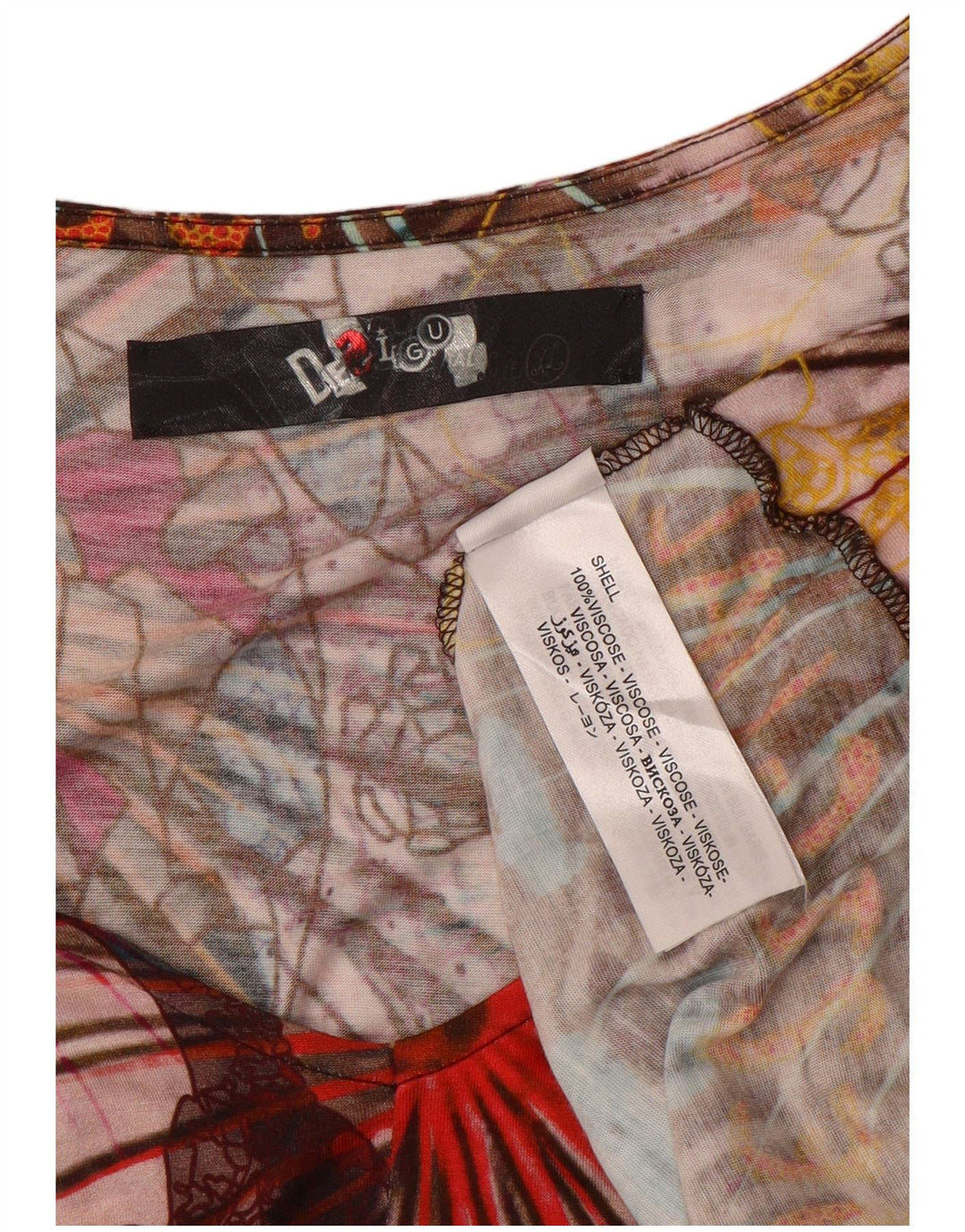 Blusa feminina Desigual UK 18 XL multicolorida patchwork viscose