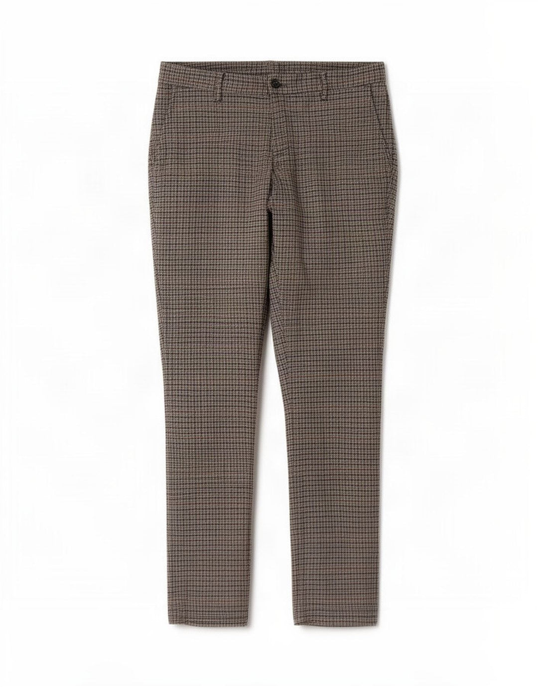 Calça masculina Benetton Straight Suit IT 48 Médio W34 L34 Cinza Houndstooth