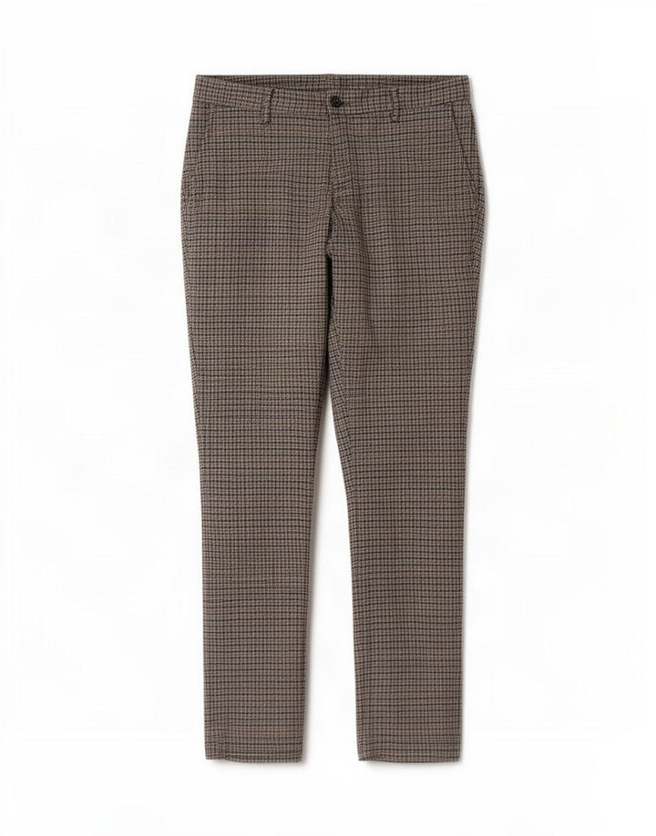 Calça masculina Benetton Straight Suit IT 48 Médio W34 L34 Cinza Houndstooth