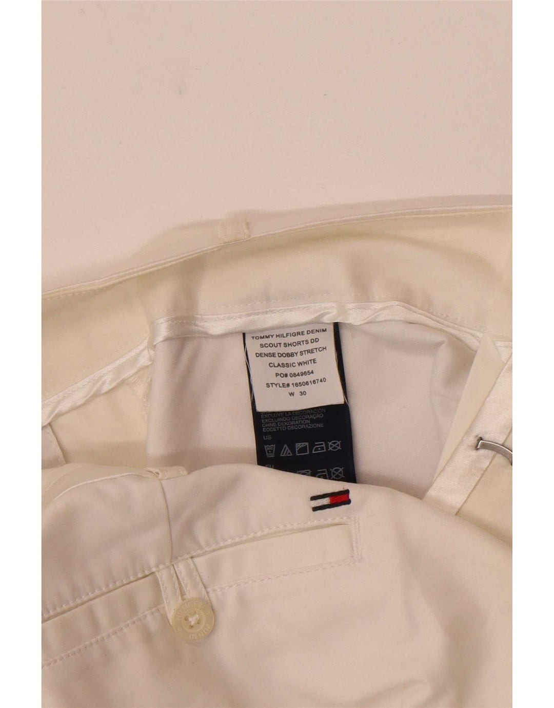 Shorts Chino feminino Tommy Hilfiger W30 médio algodão branco