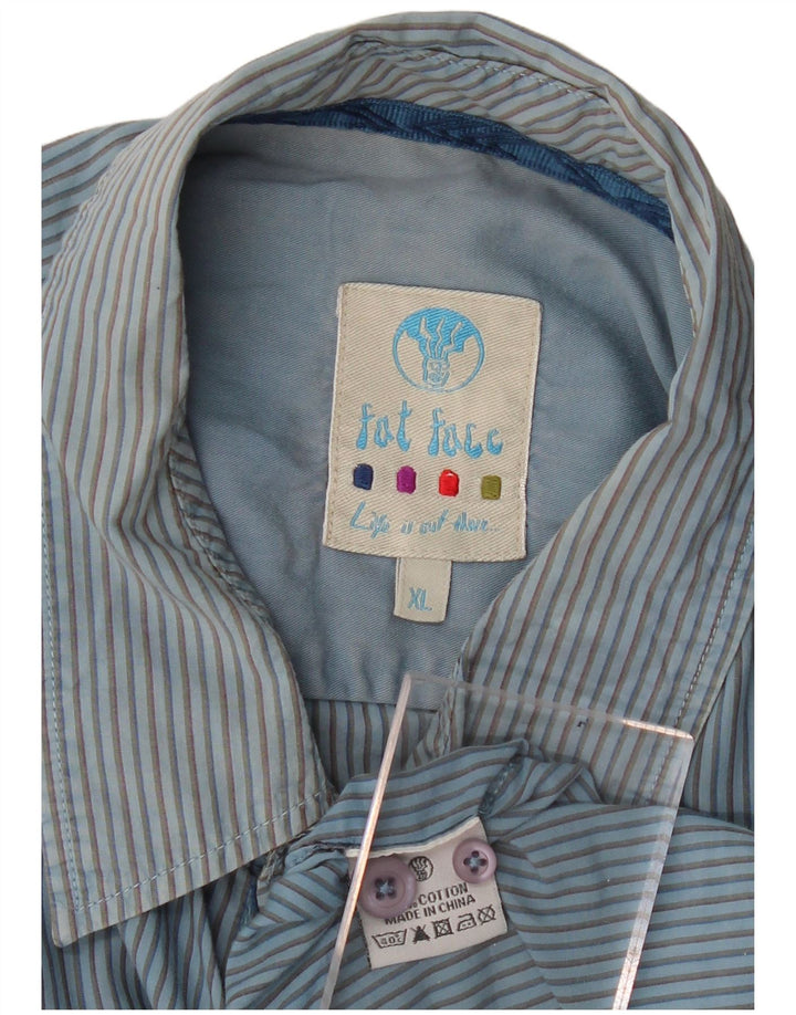 Camisa masculina FAT FACE XL azul risca de giz