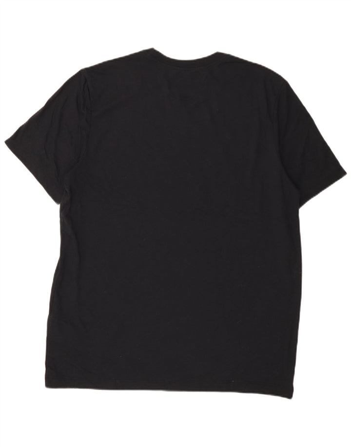 Camiseta masculina NIKE Dri Fit Graphic Top grande de algodão preto