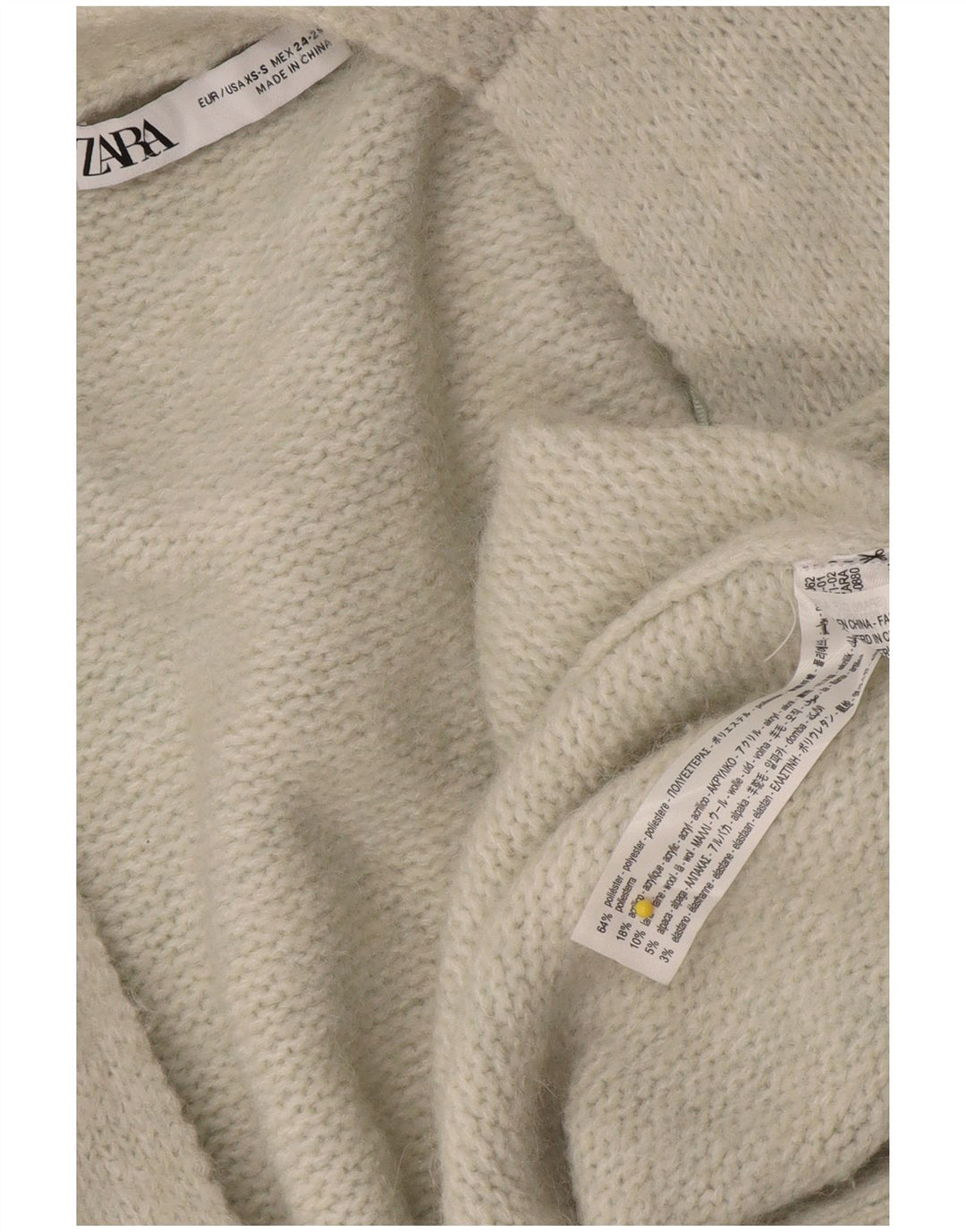 Suéter Zara feminino oversized longline aberto cardigan Reino Unido 6 XS cinza poliéster