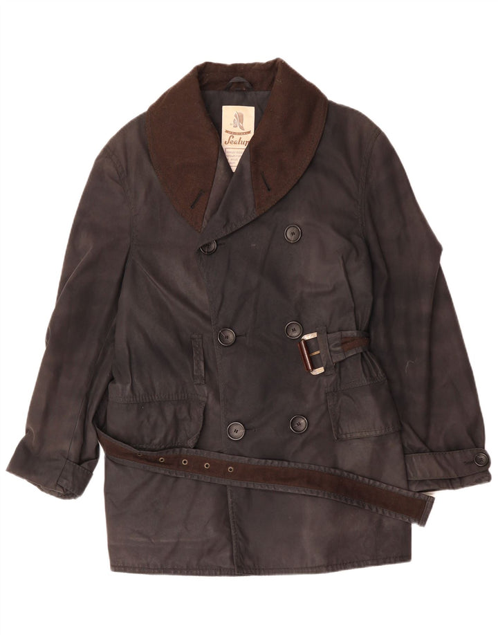 Casaco masculino Sealup com peito duplo Reino Unido 38 algodão preto médio