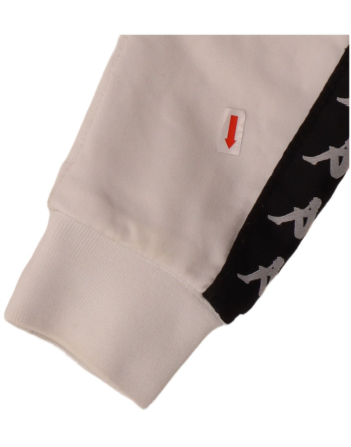 KAPPA Girls Graphic Tracksuit Top Jacket 11-12 Anos Pequeno Branco