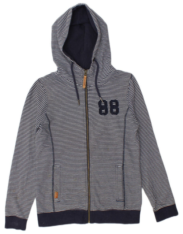 Fat Face Womens Heritage Zip Hoodie Sweater UK 10 Small Navy Blue Striped