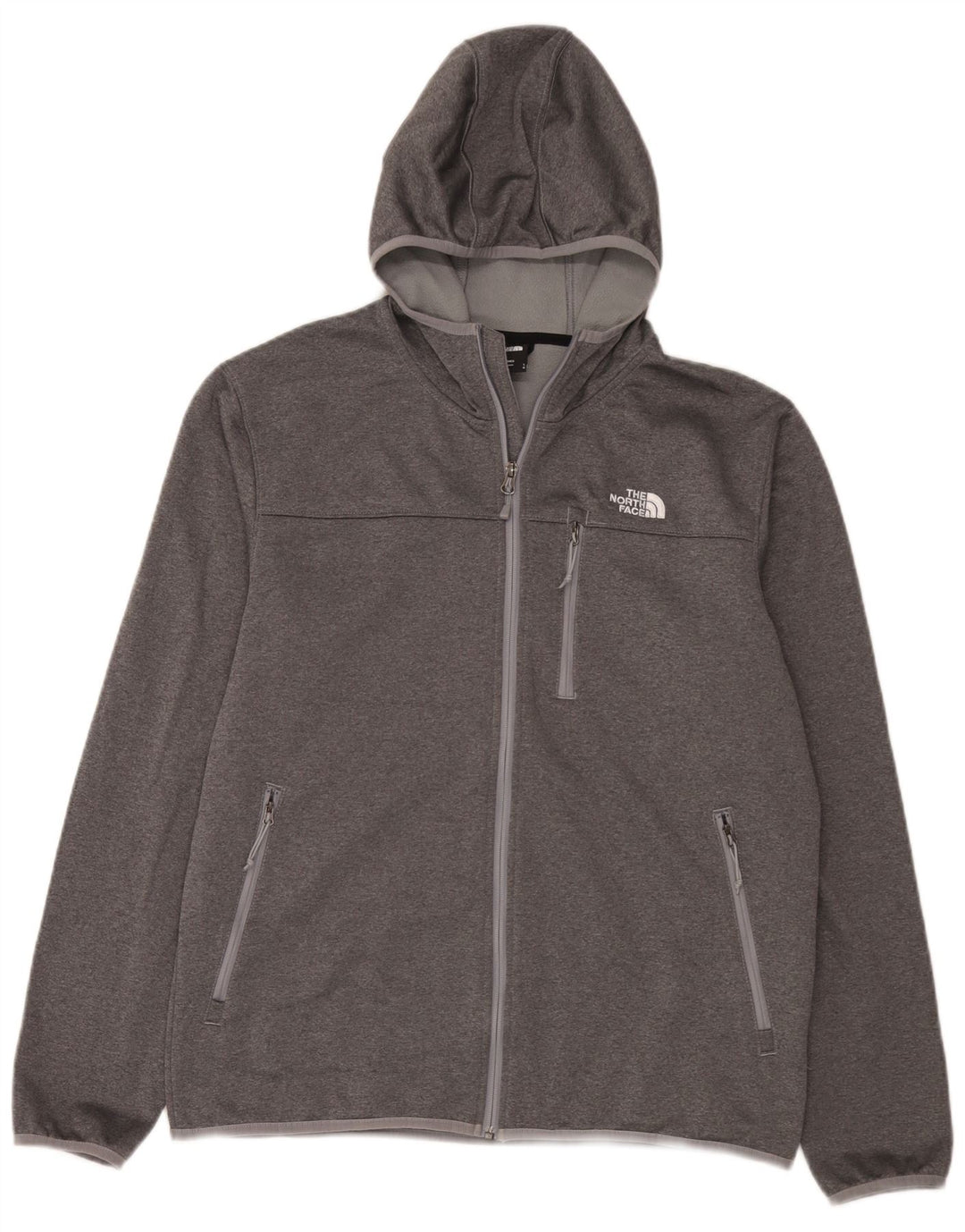Suéter masculino com capuz e zíper The North Face poliéster cinza grande