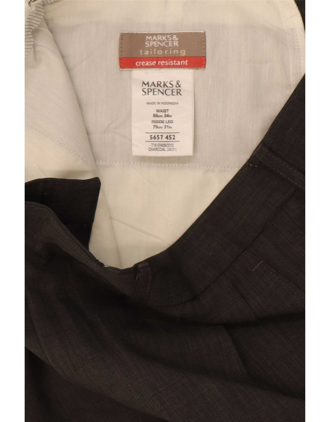 Calça masculina Marks & Spencer Pegged Suit W34 L31 cinza poliéster