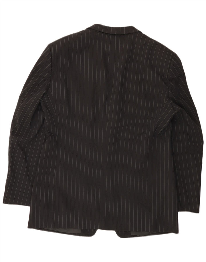 Jaqueta Blazer Masculina Armani Collezioni com 3 Botões IT 52 Riscas Pretas Grandes