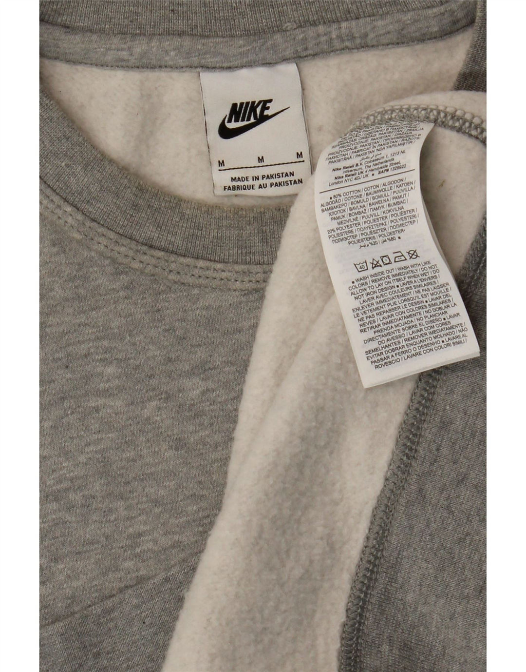 Moletom masculino Nike Jumper cinza médio algodão manchado