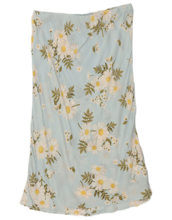Saia reta feminina Billabong XL W36 viscose floral azul