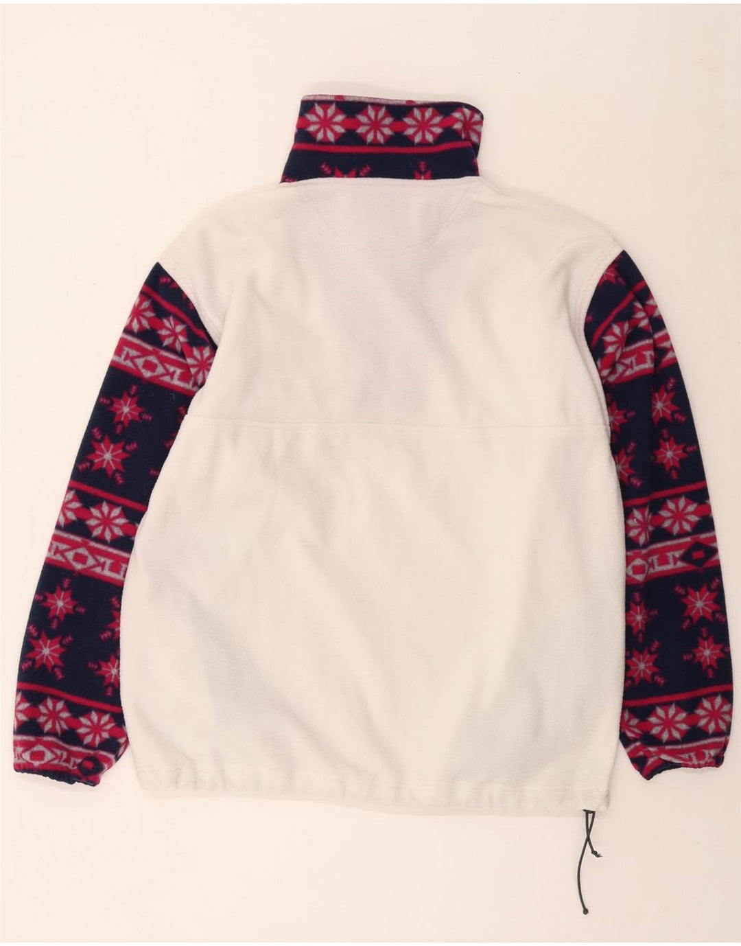 BAILO Suéter masculino de lã com zíper e gola XL branco Fair Isle poliéster