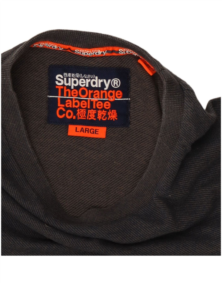 Top masculino Superdry manga comprida grande algodão cinza
