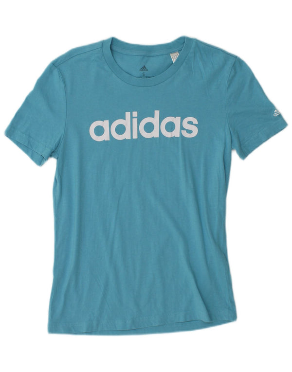 Camiseta Adidas Feminina Graphic Top UK 8/10 Pequeno Azul