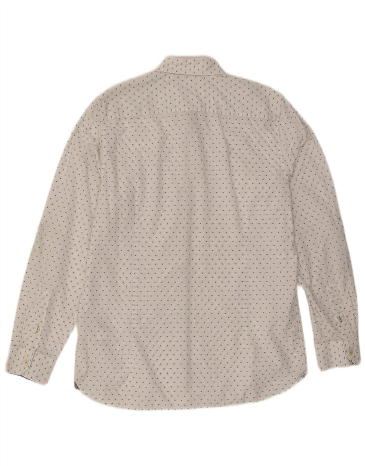 Camisa masculina Ted Baker tamanho 4 grande algodão manchado branco