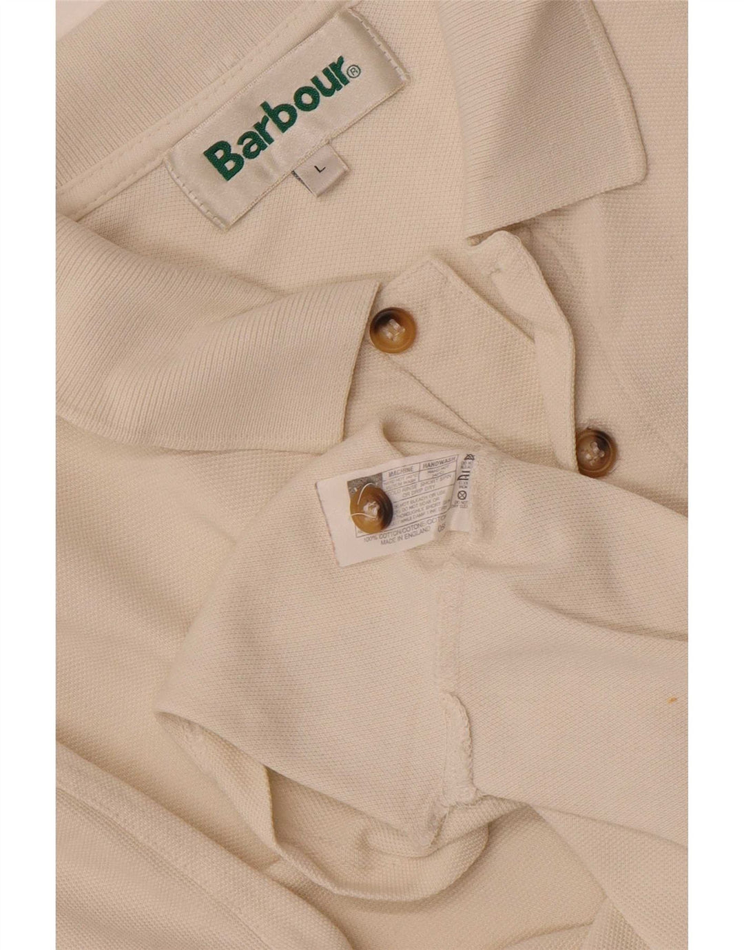 Camisa polo masculina Barbour grande de algodão branco