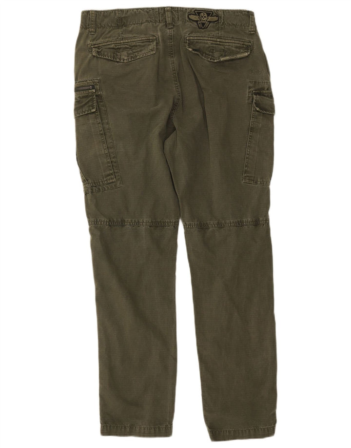 Calça cargo slim masculina SUPERDRY W33 L30 algodão cáqui