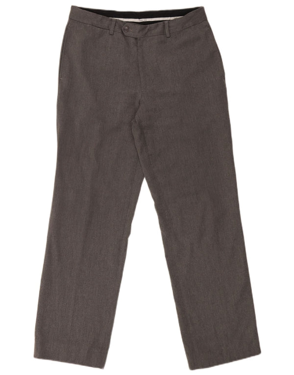 Zara Calça Chino Masculina Reta EU 40 Médio W31 L29 Poliéster Cinza
