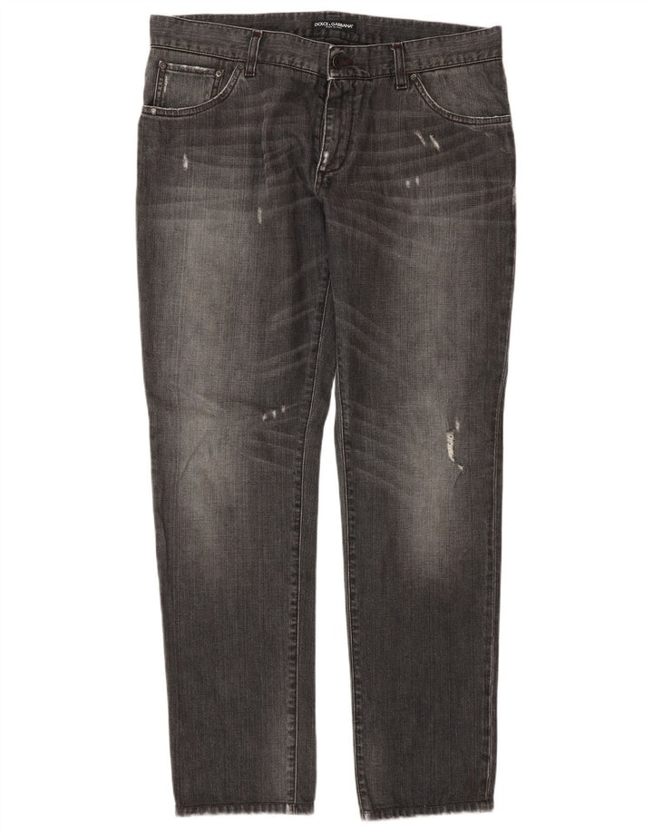 Dolce & Gabbana Jeans retos femininos desgastados IT 50 XL W36 L32 cinza