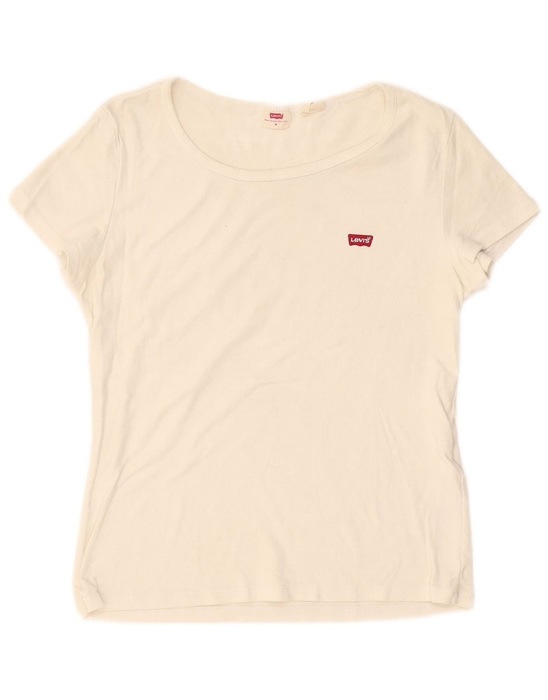 Camiseta feminina LEVI'S UK 12 algodão branco médio