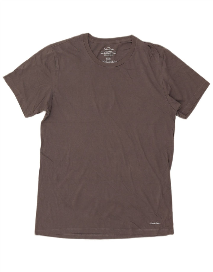 Camiseta masculina Calvin Klein com estampa gráfica cinza médio algodão